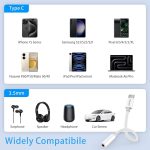 USB C to 3.5mm Headphone Jack Adapter for iPhone17/ iPhone 16/16 Pro/15/15 Pro/Pro Max/Plus, Type C Aux Audio Dongle Cable Cord Compatible with iPad, Samsung Galaxy S23/S23/S22/S21, MacBook（2 Pack） - Image 3