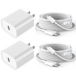 Fast iPhone Charger, iPhone Charger Fast Charging 2Pack Quick Chargers 6ft Long USB C to Lightning Cable Quick Charging Cord USB Charge Block Adapter for iPhone 14 Plus/14 ProMax/13 Mini 12/11/XS/iPad