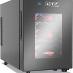 6 Bottles Wine Fridge, Thermoelectric Countertop Wine Cooler Refrigerator, 46-66℉ Digital Temperature Control &Energy Efficient Cooling, 38dB Quiet Mini Fridge for Home, Apartment or Office