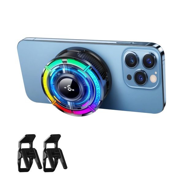 Mag-Safe Phone Cooler for Gaming, Cell iPhone Cooling Fan Hot Weather, Portable RGB Mobile Enfriador para Celular Case, Ventilador para Telefono ipad Keep Phone Cool, for iPhone/Android Series Phone
