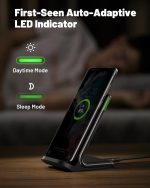 INIU Wireless Charger, 15W Fast Qi Certified Wireless Charging Station with Sleep-Friendly Adaptive Light Compatible with iPhone 17 16 15 14 13 12 Pro Max Samsung Galaxy S25 S24 S23 Note 20 Google etc - Image 3
