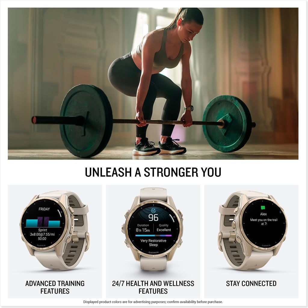 Garmin fēnix® 8 – 43mm, AMOLED, Sapphire, Premium Multisport GPS Smartwatch, Long-Lasting Battery Life, Dive-Rated, Built-in LED Flashlight, Soft Gold with Dark Sandstone Band 5 Garmin fēnix® 8 – 43mm, AMOLED, Sapphire, Premium Multisport GPS Smartwatch, Long-Lasting Battery Life, Dive-Rated, Built-in LED Flashlight, Soft Gold with Dark Sandstone Band - Image 5