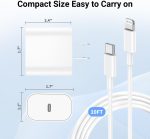 Essri i Phone Charger Fast Charging 10 FT, 3-Pack 20W PD USB C Charger Block with iPhone 14 13 Charging Cable 10 Foot, Compatible with iPhone 14 Pro/13Pro Max/12/11Pro/Mini - White - Image 5