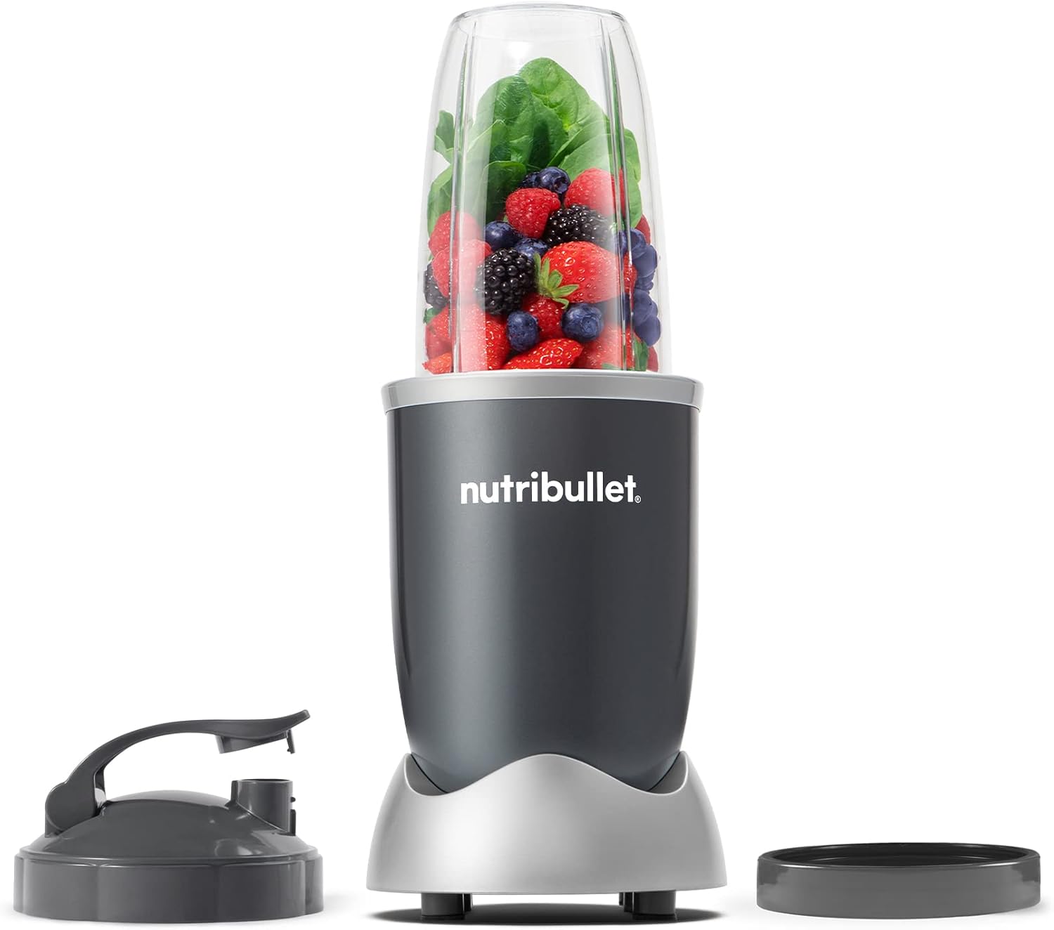 nutribullet Personal Blender, Shakes, Smoothies, Food Prep, and Frozen Blending, nutribullet Personal Blender, Shakes, Smoothies, Food Prep, and Frozen Blending, 24 Ounces, 600 Watt, Gray, NBR-0601WM