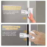 2 Pack Upgrade Child Proof Refrigerator Lock, HEOATH Fridge/Freezer Door Lock for Toddlers Children Kids, no Tools Need or (White) - Image 5