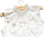 Shinywear Casual Lace Decorative Pleated Spread False Collar Choker Blouse Collar, White, OS - Image 2