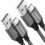 etguuds USB to USB C Cable 3ft, 2-Pack USB A to Type C Charger Cord Fast Charging for Samsung Galaxy A17 A16 A15 A26 A36 A56, S25 S24 S23 S22 S21 S20 S10 Note 20, for iPhone 17 16 15, Moto, Gray