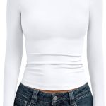 AUTOMET Womens Long Sleeve Shirts Basic Compression Going Out Crop Tops Fall Fashion Y2K Clothes 2025