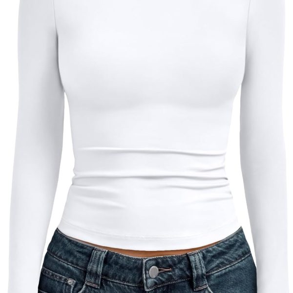 AUTOMET Womens Long Sleeve Shirts Basic Compression Going Out Crop Tops Fall Fashion Y2K Clothes 2025