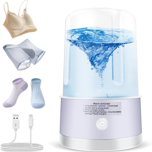 Portable Mini Washing Machine | Compact Deep Cleans Underwear, Baby Clothes, Small Laundry | Lightweight for Apartment, Dorm, Hotel, Travel & Camping | Quiet Energy-Efficient（Purple）