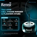 RENNY - Loud Cell Phone Ringer, Amplifier & Flasher for Hearing Impaired & Noisy Environments (117dB) | Wireless Bluetooth Auto-Connect | 5 Selectable Ringtones | No Missed Calls - Image 6