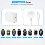 Fast Charger for Apple Watch Charger, USB C 20W iPhone Watch Charger Plug Adapter & Long 6.6FT iWatch Portable Wireless Fast Charging Cable Cord Compatible with Apple Watch Series 9/8/7/SE/6/5/4/3/2/1 - Image 2