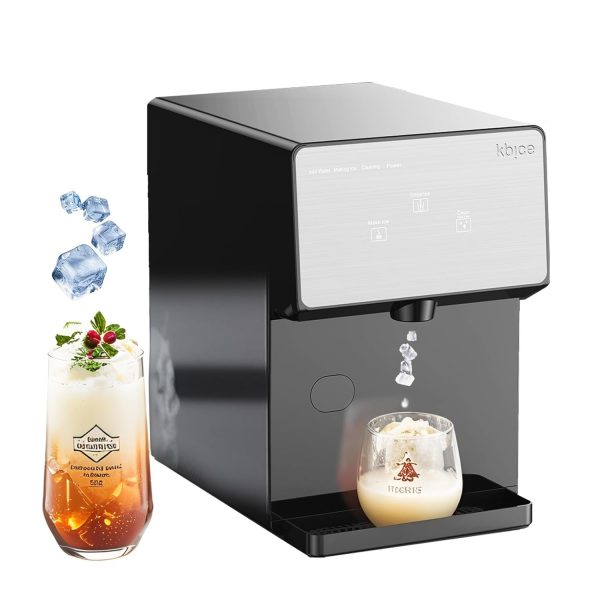 Countertop Nugget Ice Maker with Chewable Soft Ice, 35lbs/24Hrs High Capacity, Self-Cleaning & Automatic Dispensing, Quiet 45dB Operation for Home/Office/Bar (BPA-Free, LED Touch Panel)