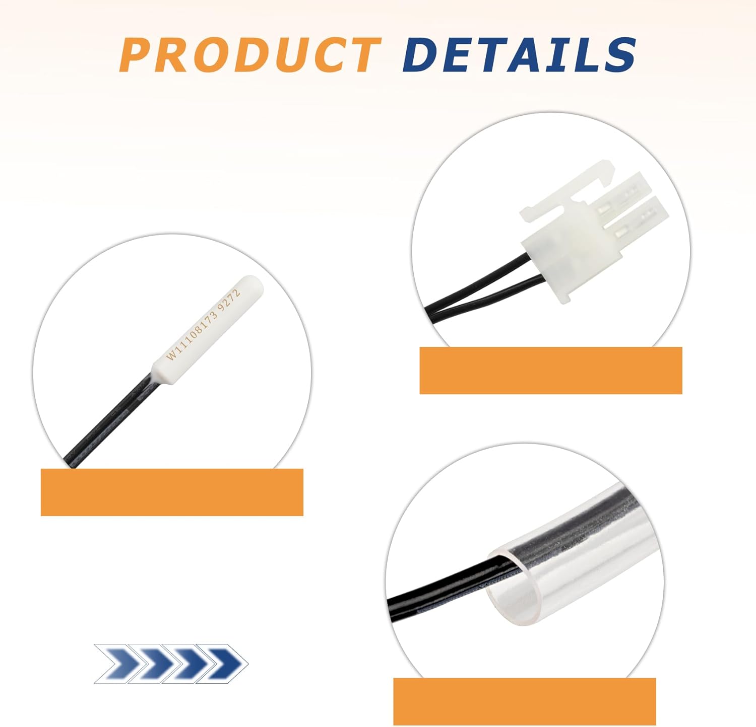 W11438736 Refrigerator Thermistor Compatible with Whirlpool, Maytag, Amana and IKEA Refrigerator, Replaces Part Number W10556397, W10838965, W11108173, 4960583, AP6985096, PS12745758 and EAP12745758 4 W11438736 Refrigerator Thermistor Compatible with Whirlpool, Maytag, Amana and IKEA Refrigerator, Replaces Part Number W10556397, W10838965, W11108173, 4960583, AP6985096, PS12745758 and EAP12745758 - Image 4