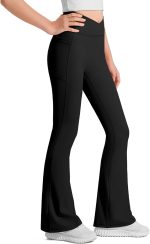JOCMIC Girls Flare Leggings Kids Bell Bottom High Waisted Dance Yoga Flared Pants - Image 3