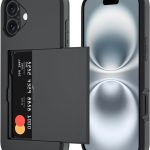 Qinmay Compatible with iPhone 17 Case Wallet,Built-in Card Holder, Heavy Duty Protective Dual Layer Shockproof Hidden Card Slot Slim Wallet Phone Cover for iPhone 17 ,Black