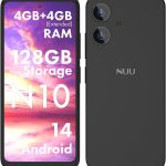 NUU N10 Basic Cell Phone for T-Mobile, Mint, Metro, Qlink, Tello and More 4GB/128GB, Perfect for Teenagers, Dual SIM 4G, Octa-Core 6.6" 90Hz HD+, Unlocked Phones Android Phone 14, US Warranty (Black)
