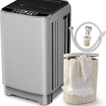Portable Washing Machine 2.3 Cu. Ft. Full-Automatic Compact Washer Machine for Apartment, 10 Wash Program Small Portable Washer for Dorm, Apartment, RV, Home, Silver