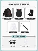 Marvelous World Boys' Formal Slim Fit Suit Set, Adjustable Waist - Image 3