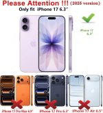 Qinmay Compatible with iPhone 17 Case Wallet,Built-in Card Holder, Heavy Duty Protective Dual Layer Shockproof Hidden Card Slot Slim Wallet Phone Cover for iPhone 17 ，Black - Image 2