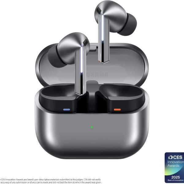 Samsung Galaxy Buds 3 Pro AI True Wireless Bluetooth Earbuds, Noise Cancelling, Sound Optimization, Redesigned Comfort Fit, Silver [US Version, Amazon Exclusive, 2Yr Warranty]