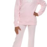 New Balance Girls 2 Piece Set – Crewneck Sweatshirt & Flared Leggings Set, Soft Cotton Blended Fleece Premium Activewear