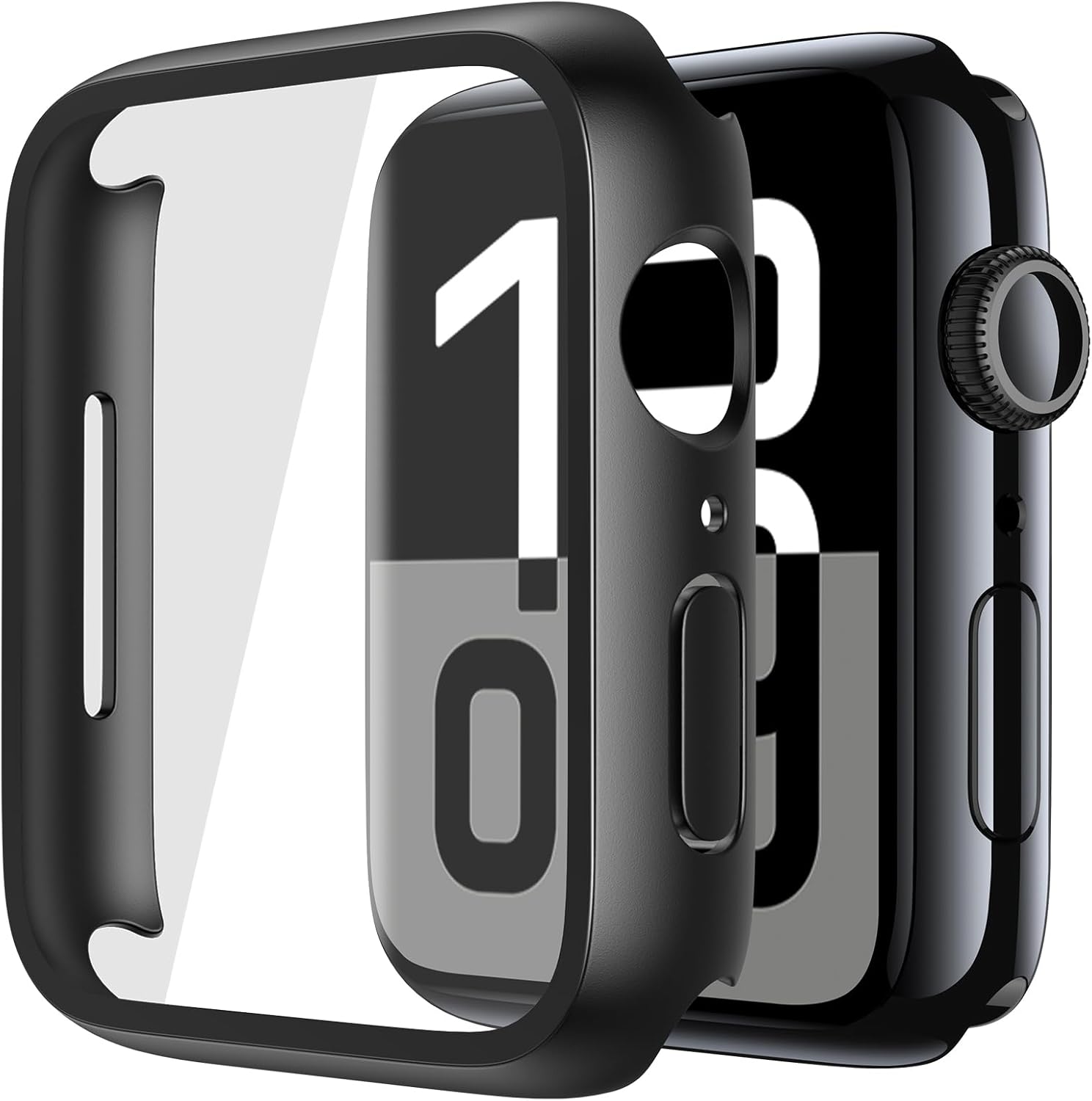 Misxi 2 Pack Tempered Glass Case Compatible for Apple Watch Series 10 (2024) 46mm, Hard PC Screen Protector Overall Protection Ultra-Thin Lightweight Scratch-Resistant Cover for iWatch, Satin Black 1 Misxi 2 Pack Tempered Glass Case Compatible for Apple Watch Series 10 (2024) 46mm, Hard PC Screen Protector Overall Protection Ultra-Thin Lightweight Scratch-Resistant Cover for iWatch, Satin Black
