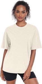 Womens Washed Vintage Oversized T-Shirt Casual Baggy Streetwear Boyfriend Tee Workout Short Sleeve Cotton Tops - Image 2