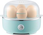 Elite Gourmet EGC115M Easy Egg Cooker Electric 7-Egg Capacity, Soft, Medium, Hard-Boiled Egg Cooker with Auto Shut-Off, Measuring Cup Included, BPA Free, Retro Mint