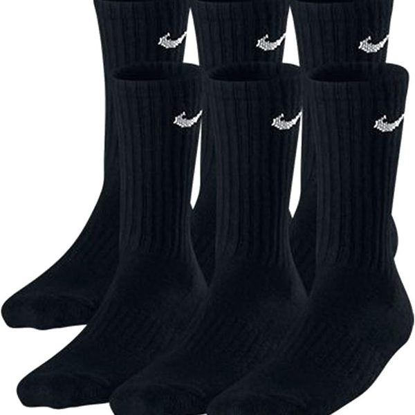 Nike Boys Crew Socks - 6 Pair Black