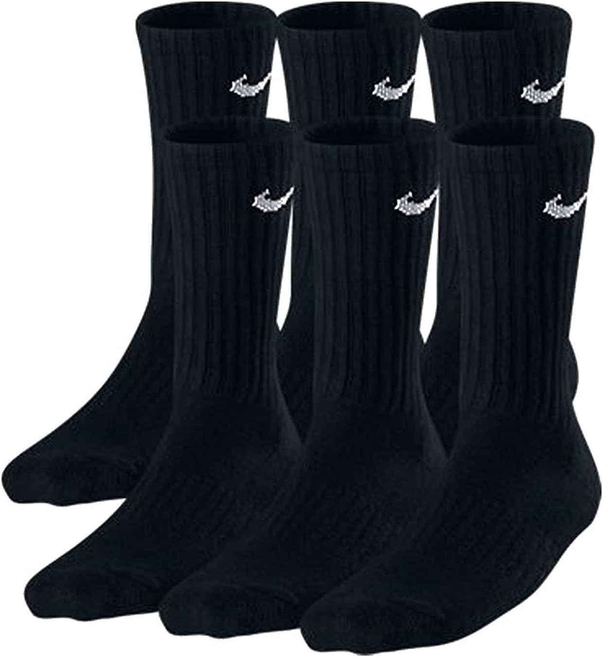 Nike Boys Crew Socks - 6 Pair Black 1 Nike Boys Crew Socks - 6 Pair Black