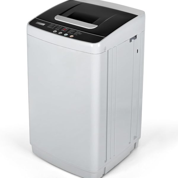 EUHOMY 1.03cu.ft Portable Washer, 8.8LBS Capacity Small Portable Washing Machine with 10 Programs 5 Water Levels, Drain Pump and LED Display,Compact Washer for Apartments, RVs, Homes, Light Gray