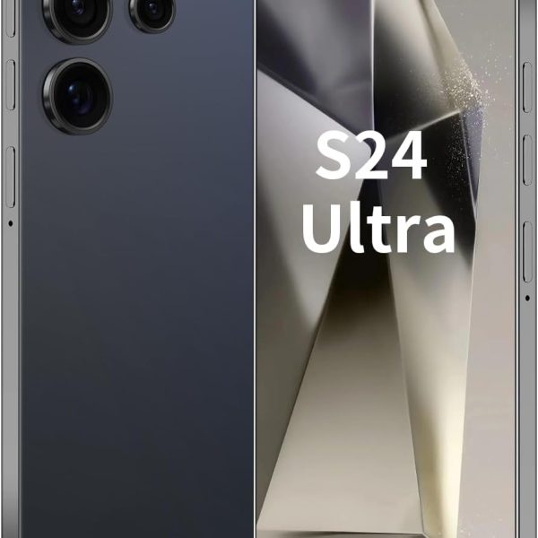 Unlocked Phone S24 Ultra Android Phone 8-core 8GB+256GB Cell Phone 7 inch HD Screen Mobile Phone 108MP+48MP Camera 6800 mAh Battery 5G Dual SIM (Titanium Black)