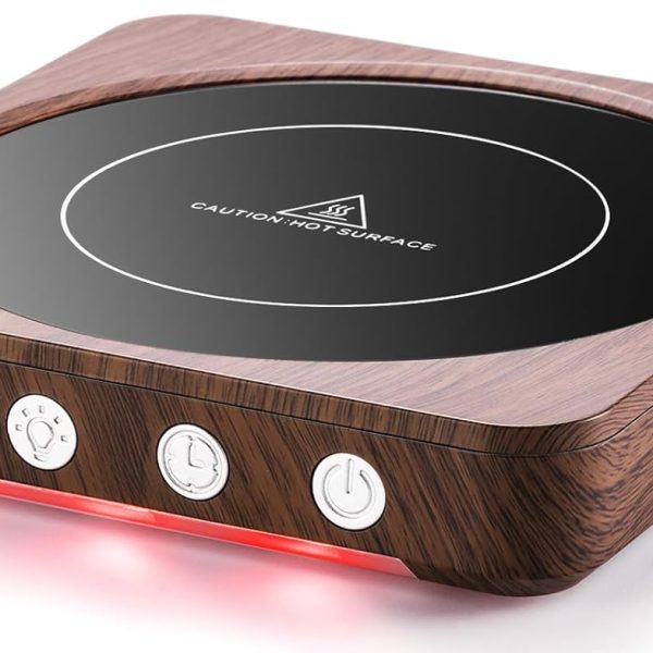 Mug Warmer - 36W Coffee Mug Warmer for Desk with Temperature Display, 2-12Hrs Auto Shut Off, Smart Candle Warmer - Ideal Coffee Gifts Accessories Keep Beverages Coffee Warmer (Wood) (Wood)