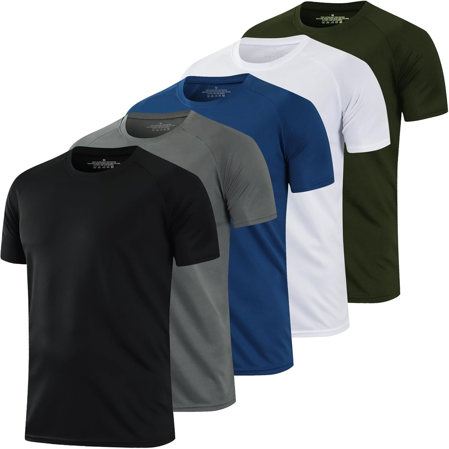 1/5 Pack Running Shirts Men Sport Tops Dry Fit Gym 1/5 Pack Running Shirts Men Sport Tops Dry Fit Gym Wicking Athletic T Shirts Breathable Cool Workout Shirts