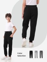 3 Pack Boys Sweatpants Fleece Cotton Athletic Pants Boys Joggers with Zipper Pockets Kids Youth Workout Sweat Pants Size 5-16 - Image 4
