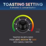 Elite Gourmet ECT1027B Cool Touch Toaster with 6 Temperature Settings & Extra Wide 1.25" Slots for Bagels, Waffles, Specialty Breads, Puff Pastry, Snacks, ETL Certified, 2 Slices, Black - Image 5