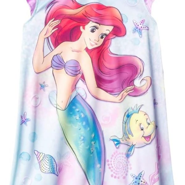 Disney girls Nightgown, Soft & Cute Pajamas for Kids, UNDER THE WATER 2, 4T