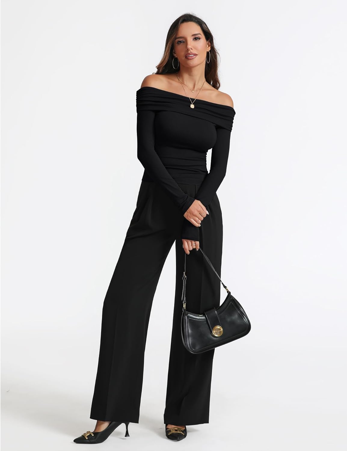 Prettywear Women's Sexy Off Shoulder Tops Dressy Long Sleeves Going Out Nightout Shirt 2025 Fall Clothes 4 Prettywear Women's Sexy Off Shoulder Tops Dressy Long Sleeves Going Out Nightout Shirt 2025 Fall Clothes - Image 4