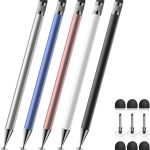 Stylus (5 Pcs), 2-in-1 Stylus Pen for Touch Screen, High Precision and Sensitivity, Suitable for iPhone/ipad/Android Tablets, Compatible with All Touch Screens (Black/White/Blue/Rose Gold/Silver)