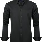 J.VER Boy's Long Sleeve Dress Shirts Solid Stretch Wrinkle-Free Shirt Kids Casual Button Down Shirts School Uniform