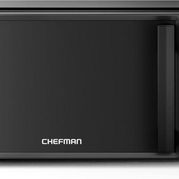 Chefman Countertop Microwave Oven 0.7 Cu. Ft., 700 Watts with 10 Power Levels, 6 Cooking Presets with One-Touch Express Cook, Eco Mode, Child Safety Lock, & Mute Button - Black