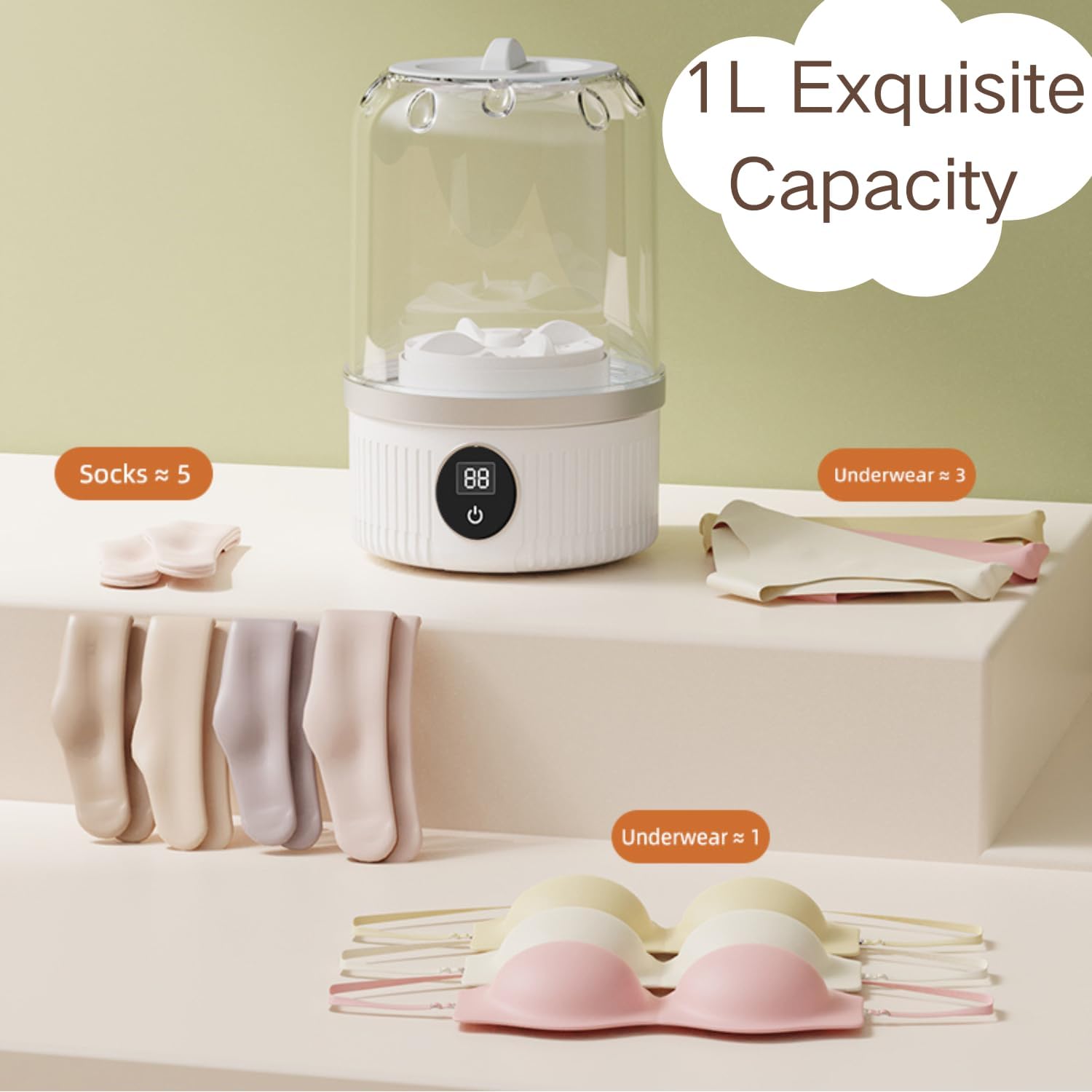 Portable Mini Washing Machine for Underwear, Socks, Baby Clothes – Rechargeable Cordless Compact Washer for Small Loads, Travel & Dorm Use – USB Charging Laundry Machine for Home, Apartment, RV 5 Portable Mini Washing Machine for Underwear, Socks, Baby Clothes – Rechargeable Cordless Compact Washer for Small Loads, Travel & Dorm Use – USB Charging Laundry Machine for Home, Apartment, RV - Image 5