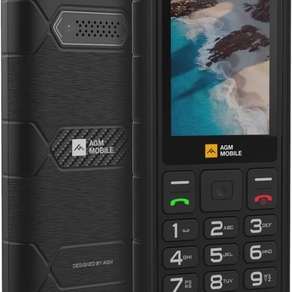 AGM M9 Rugged Basic Cell Phone, 4G Feature Phone, Simple Mobile Phones, Waterproof, Drop-Proof, Large Buttons, Large Font, Speed Dial, 3 Card Slots, FM Radio, w/Flashlight, 1000mAh, for T-Mobile Only