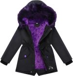 Girl Winter Coats Heavyweight Hooded Puffer Jacket Kid Parka Fleece Snow Outwear