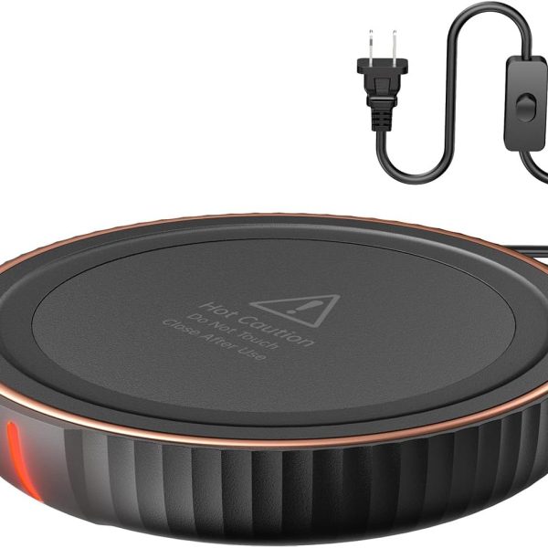 HouseGem Large Candle Warmer Plate - Coffee Cup Mug Warmer for Desk, Candle Melter, Electric Mug Heater for Beverages, Milk & Tea, Coffee Accessories Ideal Gifts Keep Cup Warm (Black)