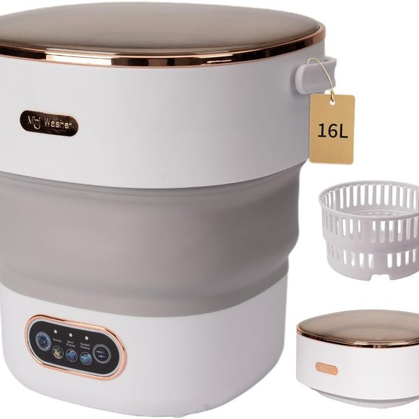 Mini Portable Washing Machine,16L Foldable Small Washing Machine,3 Cleaning Modes for Washing Underwear,Baby Clothes and Other Small Items,Suitable for Apartments,Dorms,RVs,Hotels,Travel and Home