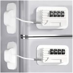 2025 New Refrigerator Locks with Combination - 2 Pack Child Proof Fridge Locks for Kids and Aldult with 4 Code, Cabinets Safety Door Lock for Freezer and Drawers, Windows - No Tools Need or Drill