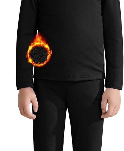 VZV 2T-6Y Toddler Thermal Set Thermal Underwear for Kids Fleece Lined Toddler Base Layer Long Johns for Kids Boys Girls