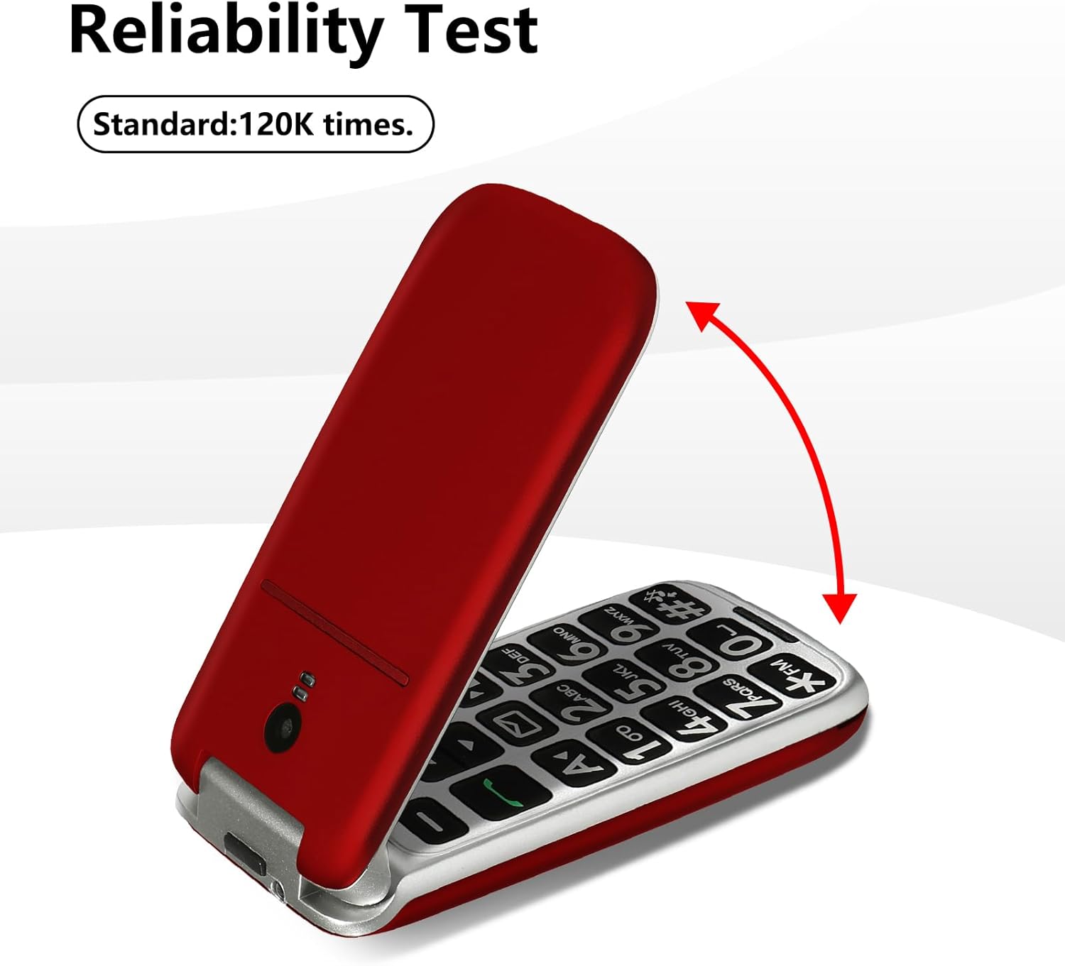 G3 Pro Red - 4G LTE Flip Phone for Seniors丨Unlcoked Flip Phone with SOS Button丨Loud Speaker丨Camera丨Talking Clock丨Photo Speed Dial丨 Hands-free丨Dumb Phone丨Charging Dock丨Extended Battery Life 5 G3 Pro Red - 4G LTE Flip Phone for Seniors丨Unlcoked Flip Phone with SOS Button丨Loud Speaker丨Camera丨Talking Clock丨Photo Speed Dial丨 Hands-free丨Dumb Phone丨Charging Dock丨Extended Battery Life - Image 5